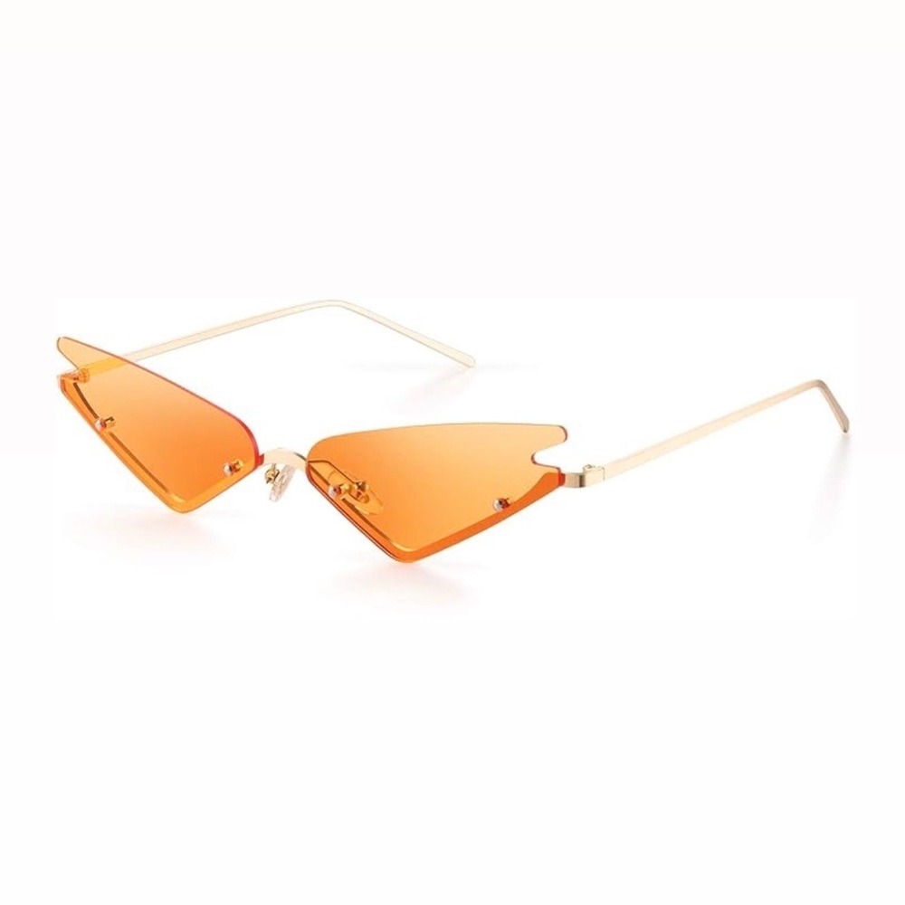 Trendy Y2K Orange Gold Cat Eye Retro Vintage Festival Coachella Sunglasses Beach